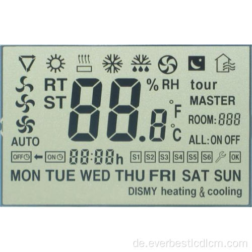 Monochrom -Segmentcode LCD -Bildschirm für benutzerdefinierte Größe